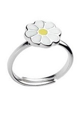 nice little flower silver baby ring